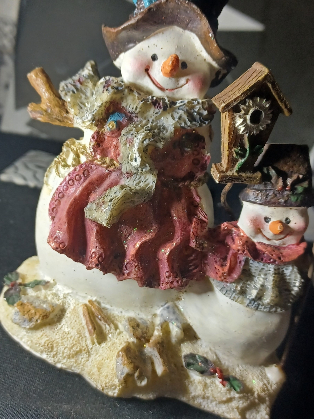 Holiday Snowman Figurine with Red Scarf - Unbranded
